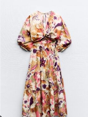 ZARA WOMAN NWT PRINTED POPLIN DRESS REF: 2732/131